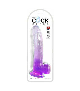 King Cock Clear 9in W/ Balls