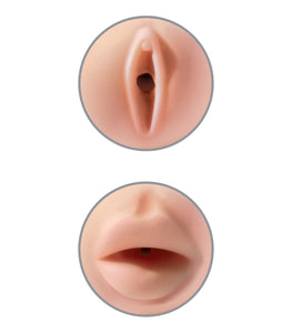 Pdx Extreme Tight Grip Pussy & Mouth Masturbator White/ Light Default Title