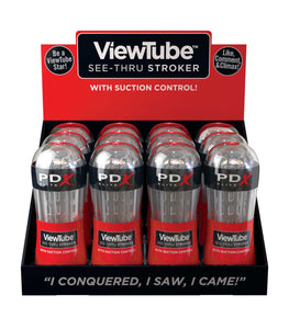 Pdx Elite Viewtube See-thru Stroker Display 12ct