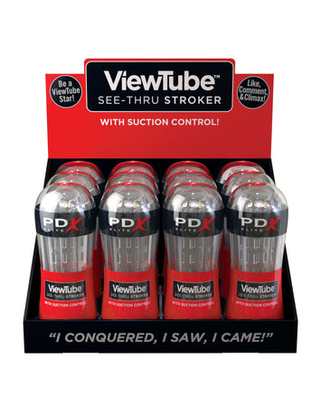 Pdx Elite Viewtube See-thru Stroker Display 12ct Default Title
