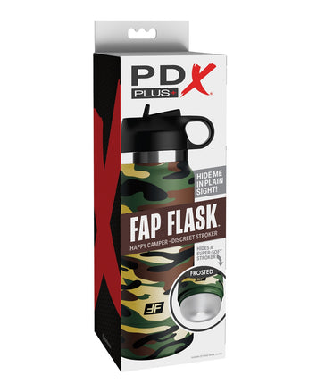 Pdx Plus Fap Flask Happy Camper Discreet Stroker Camo Bottle Frosted Default Title