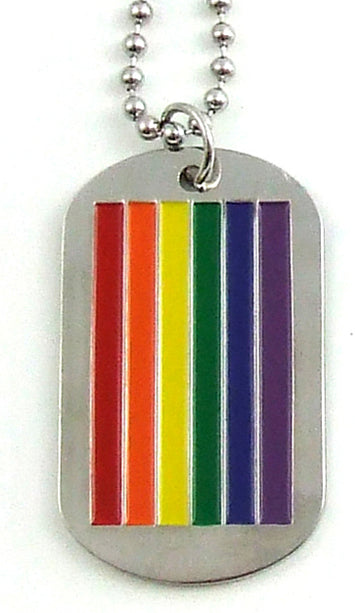 Rainbow Military I.d. Tag Necklace Default Title