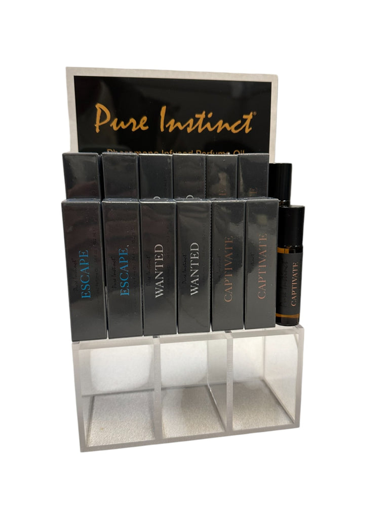 Pure Instinct Pheromone Infused Perfume Oil Men Acrylic Cube Display W/testers Default Title
