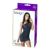 Halter Shimmery Mini Dress Black