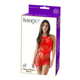 Flirty Fishnet Dress Red