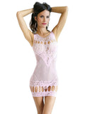 Sheer Halter Dress Pink