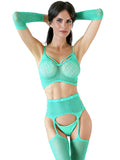 4pc Lingerie Set Green