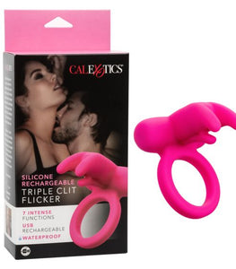 Silicone Rechargeable Triple Clit Flicker Default Title