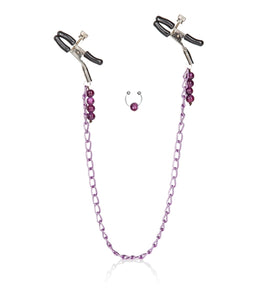 Nipple Play Clamps Purple Chain