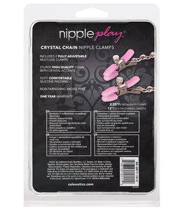 Nipple Play Crystal Chain Nipple Clamps Pink