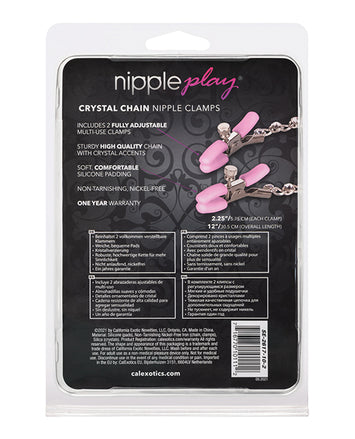 Nipple Play Crystal Chain Nipple Clamps Pink Default Title