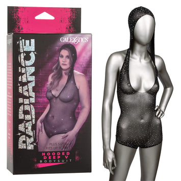 Radiance Plus Size Hooded Deep V Body Suit Default Title