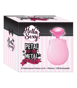 Hello Sexy! Petal To The Metal Rose Suction Vibe Pink