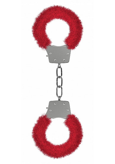 Pleasure Handcuffs Furry Red Default Title