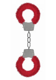 Pleasure Handcuffs Furry Red Default Title