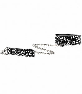 Love Street Art Fashion Collar W/ Leash Black