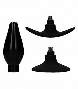 Interchangeable Butt Plug Set Rounded Black
