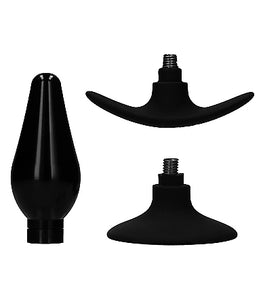 Interchangeable Butt Plug Set Pointed Black