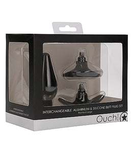 Interchangeable Butt Plug Set Pointed Black