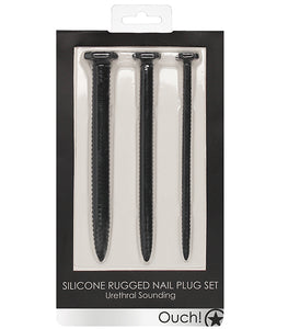 Silicone Screw Plug Set Urethral Sounding Black