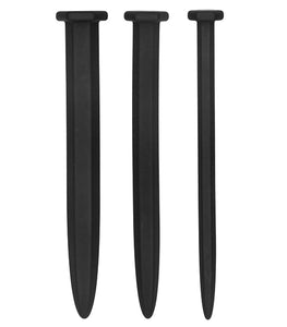 Silicone Rugged Nail Plug Set Urethral Sounding Black