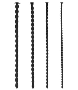Silicone Spiral Screw Plug Set Advanced Urethral Sounding Black Default Title