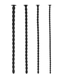 Silicone Spiral Screw Plug Set Advanced Urethral Sounding Black