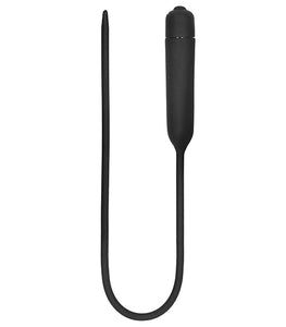 Silicone Vibrating Bullet Plug Extra Long Urethral Sounding Black Default Title