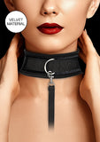 Velvet & Velcro Collar & Leash Adjustable Black Default Title