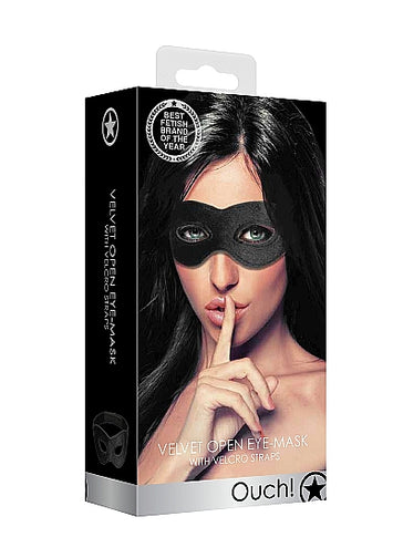 Velvet & Velcro Eye Mask Adjustable Black Default Title