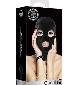 Velvet & Velcro Mask W/ Mouth & Eye Opening Black