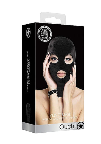 Velvet & Velcro Mask W/ Mouth & Eye Opening Black Default Title