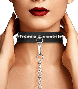 Diamond Studded Collar W/ Leash Default Title