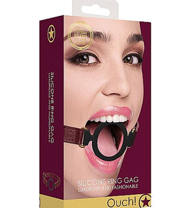 Ouch Halo Silicone Ring Gag Burgundy