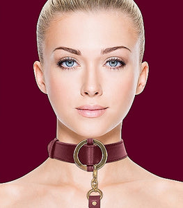 Ouch Halo Collar W/ Leash Burgundy