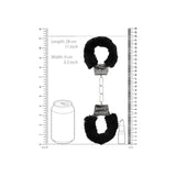 B&w Pleasure Furry Hand Cuffs W/ Quick Release Button