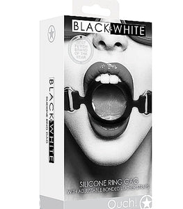 B&w Silicone Ring Gag W/ Adjustable Straps