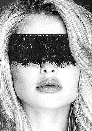 B&w Lace Mask With Elastic Strap Default Title