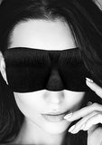B&w Satin Curvy Eye Mask W/ Elastic Straps Default Title