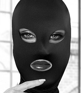 B&w Subversion Mask W/ Open Mouth And Eye