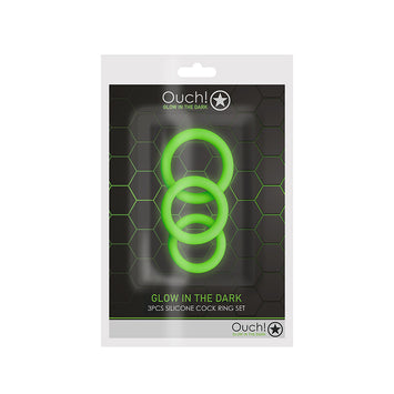 Glow 3pcs Cock Ring Set Glow In The Dark Default Title