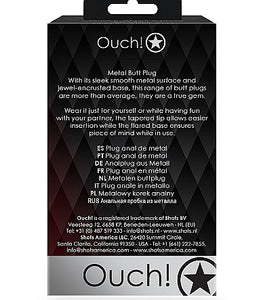 Round Gem Butt Plug Silver Ruby Red