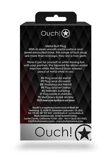 Round Gem Butt Plug Silver Ruby Red