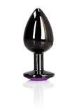 Heart Gem Butt Plug Gunmetal Amethyst