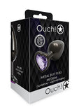 Heart Gem Butt Plug Gunmetal Amethyst
