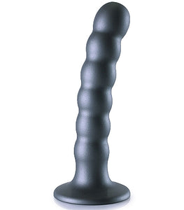 Ouch! Beaded Silicone G-spot Dildo 5 In Gunmetal