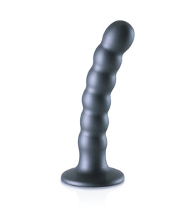 Ouch! Beaded Silicone G-spot Dildo 5 In Gunmetal