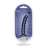 Ouch! Beaded Silicone G-spot Dildo 5 In Metallic Metallic Blue