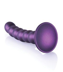 Ouch! Beaded Silicone G-spot Dildo 5 In Metallic Metallic Purple