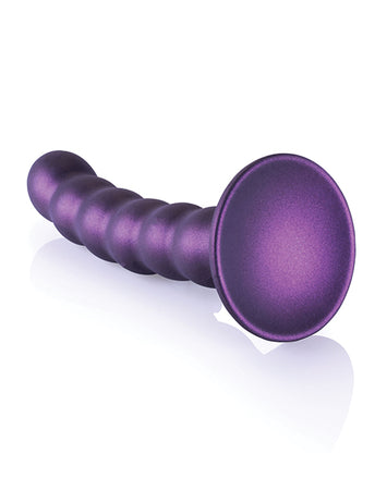 Ouch! Beaded Silicone G-spot Dildo 5 In Metallic Metallic Purple